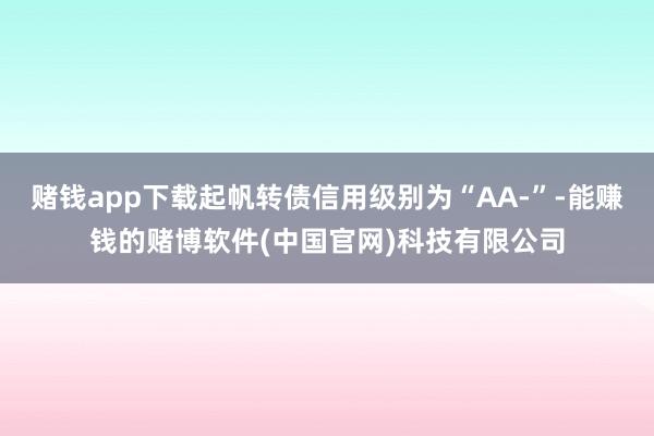 赌钱app下载起帆转债信用级别为“AA-”-能赚钱的赌博软件(中国官网)科技有限公司