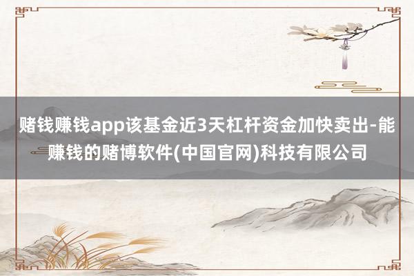 赌钱赚钱app该基金近3天杠杆资金加快卖出-能赚钱的赌博软件(中国官网)科技有限公司