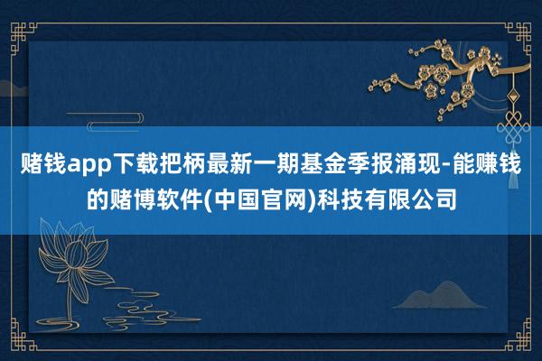 赌钱app下载把柄最新一期基金季报涌现-能赚钱的赌博软件(中国官网)科技有限公司