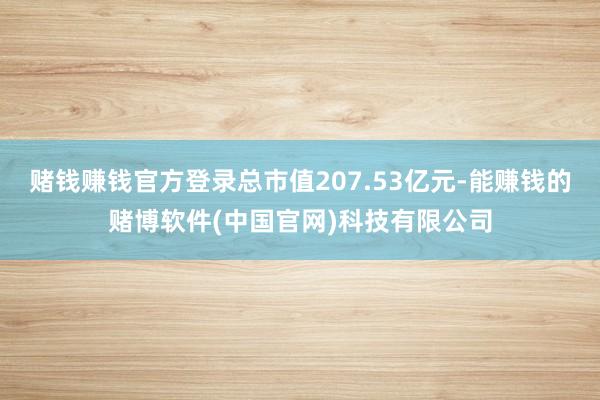 赌钱赚钱官方登录总市值207.53亿元-能赚钱的赌博软件(中国官网)科技有限公司