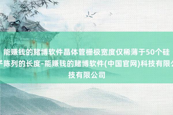 能赚钱的赌博软件晶体管栅极宽度仅稀薄于50个硅原子陈列的长度-能赚钱的赌博软件(中国官网)科技有限公司