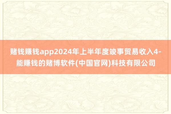 赌钱赚钱app2024年上半年度竣事贸易收入4-能赚钱的赌博软件(中国官网)科技有限公司