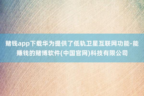 赌钱app下载华为提供了低轨卫星互联网功能-能赚钱的赌博软件(中国官网)科技有限公司