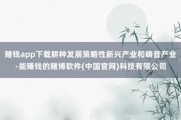 赌钱app下载耕种发展策略性新兴产业和畴昔产业-能赚钱的赌博软件(中国官网)科技有限公司