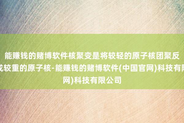 能赚钱的赌博软件核聚变是将较轻的原子核团聚反馈生成较重的原子核-能赚钱的赌博软件(中国官网)科技有限公司