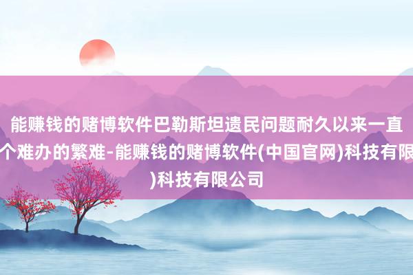 能赚钱的赌博软件巴勒斯坦遗民问题耐久以来一直是一个难办的繁难-能赚钱的赌博软件(中国官网)科技有限公司