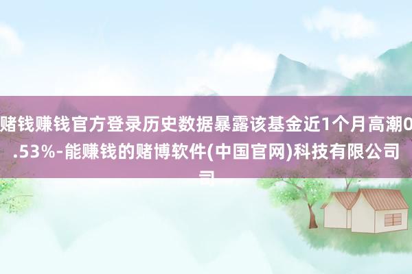 赌钱赚钱官方登录历史数据暴露该基金近1个月高潮0.53%-能赚钱的赌博软件(中国官网)科技有限公司