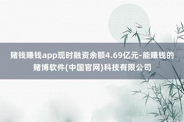 赌钱赚钱app现时融资余额4.69亿元-能赚钱的赌博软件(中国官网)科技有限公司