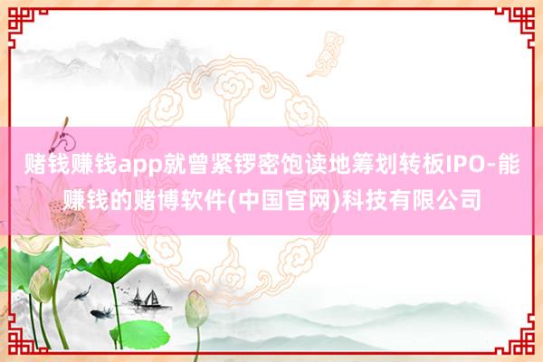 赌钱赚钱app就曾紧锣密饱读地筹划转板IPO-能赚钱的赌博软件(中国官网)科技有限公司