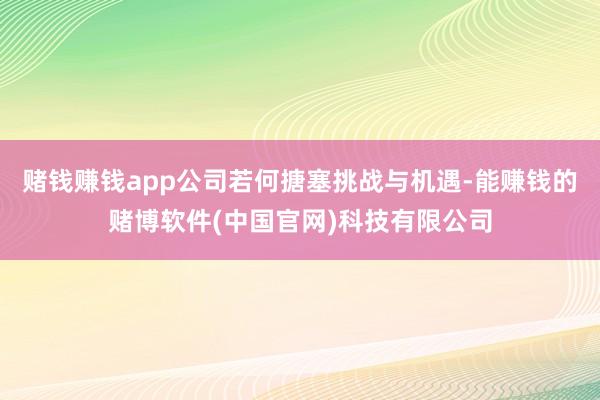 赌钱赚钱app公司若何搪塞挑战与机遇-能赚钱的赌博软件(中国官网)科技有限公司