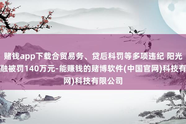 赌钱app下载合贸易务、贷后科罚等多项违纪 阳光亏损金融被罚140万元-能赚钱的赌博软件(中国官网)科技有限公司