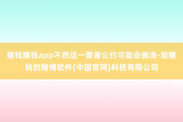 赌钱赚钱app不然这一要害公约可能会搁浅-能赚钱的赌博软件(中国官网)科技有限公司