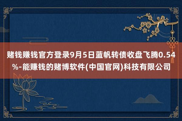 赌钱赚钱官方登录9月5日蓝帆转债收盘飞腾0.54%-能赚钱的赌博软件(中国官网)科技有限公司