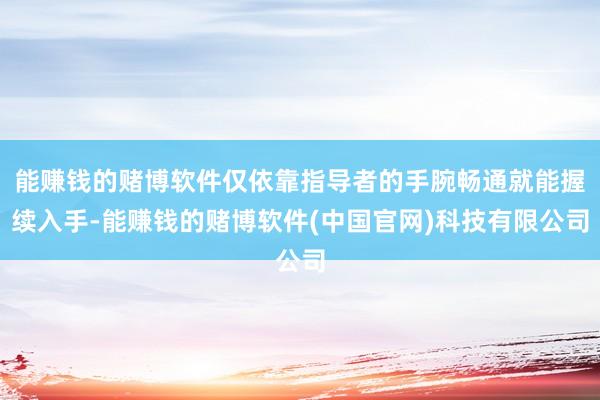 能赚钱的赌博软件仅依靠指导者的手腕畅通就能握续入手-能赚钱的赌博软件(中国官网)科技有限公司