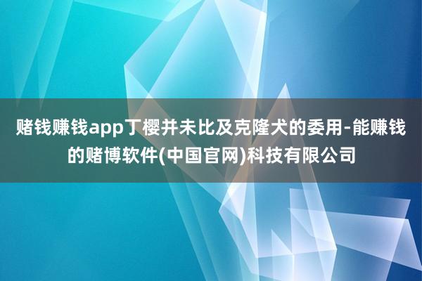 赌钱赚钱app丁樱并未比及克隆犬的委用-能赚钱的赌博软件(中国官网)科技有限公司